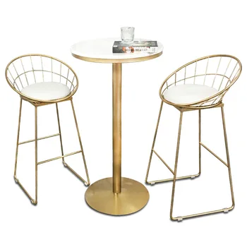 Creative Bar Chair Table Simple Iron Art Multi-function Household High Stool with Cushion Coffee Shop Bar Stool and Table national music museum chair western musical instrument stool free shipping villa garden coffee table desk retail wholesale