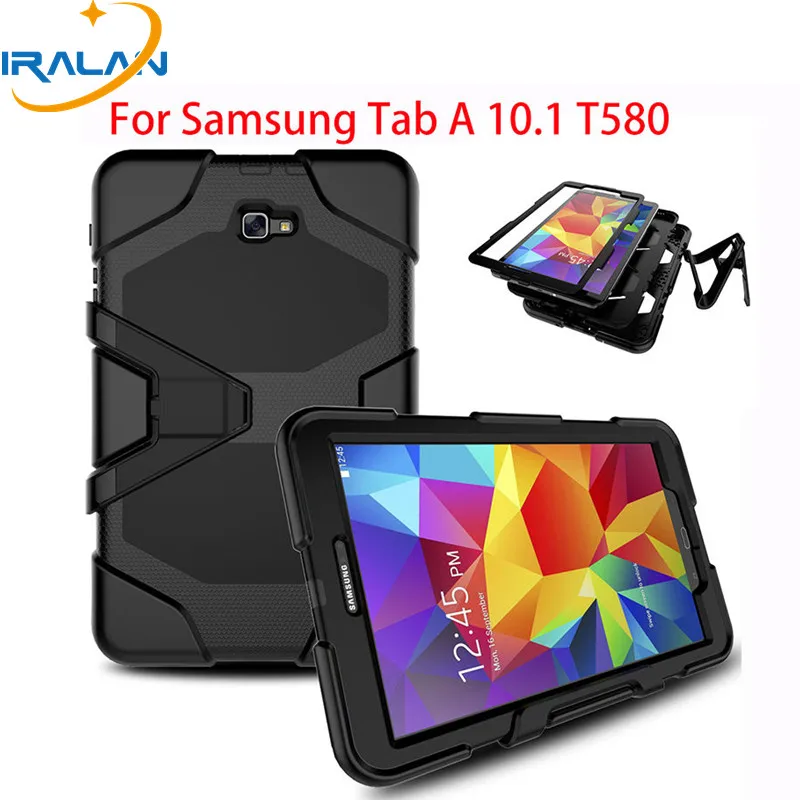 

2018 fashion For Samsung Galaxy Tab A 10.1 2016 T580 T585 Case Cover Tablet Shockproof Heavy Duty With Stand Hang Funda+pen+film