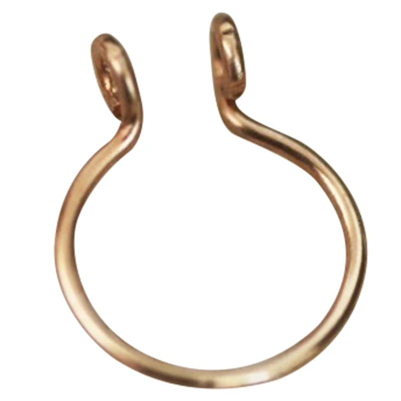 

2 Colors Available Fake Faux Septum Ring Made Of Either Yellow Or Rose Gold Filled Hoop Fake Fake Piercing Cilp On Nose Ring