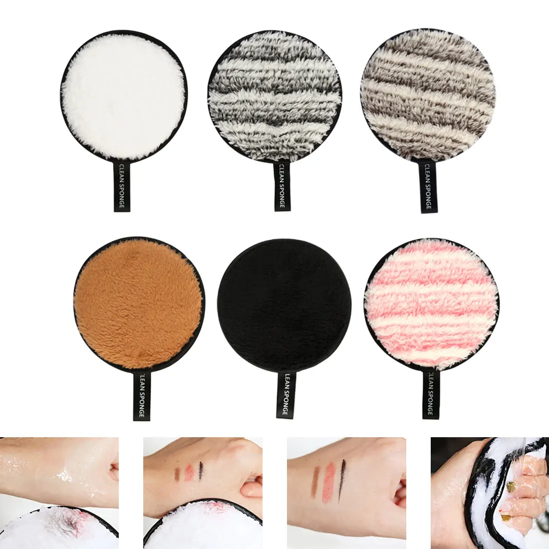 

Black 1Pcs Make up Face Cleansing Makeup Clear Makeup Remover Microfiber Pads Remover Soft Towel Makeup remover Sponge