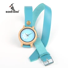 BOBO BIRD Bamboo женские часы с длинным ремешком многослойные кожаные часы с заклепками для девочек брендовые винтажные часы женские часы под платье в подарочной коробке