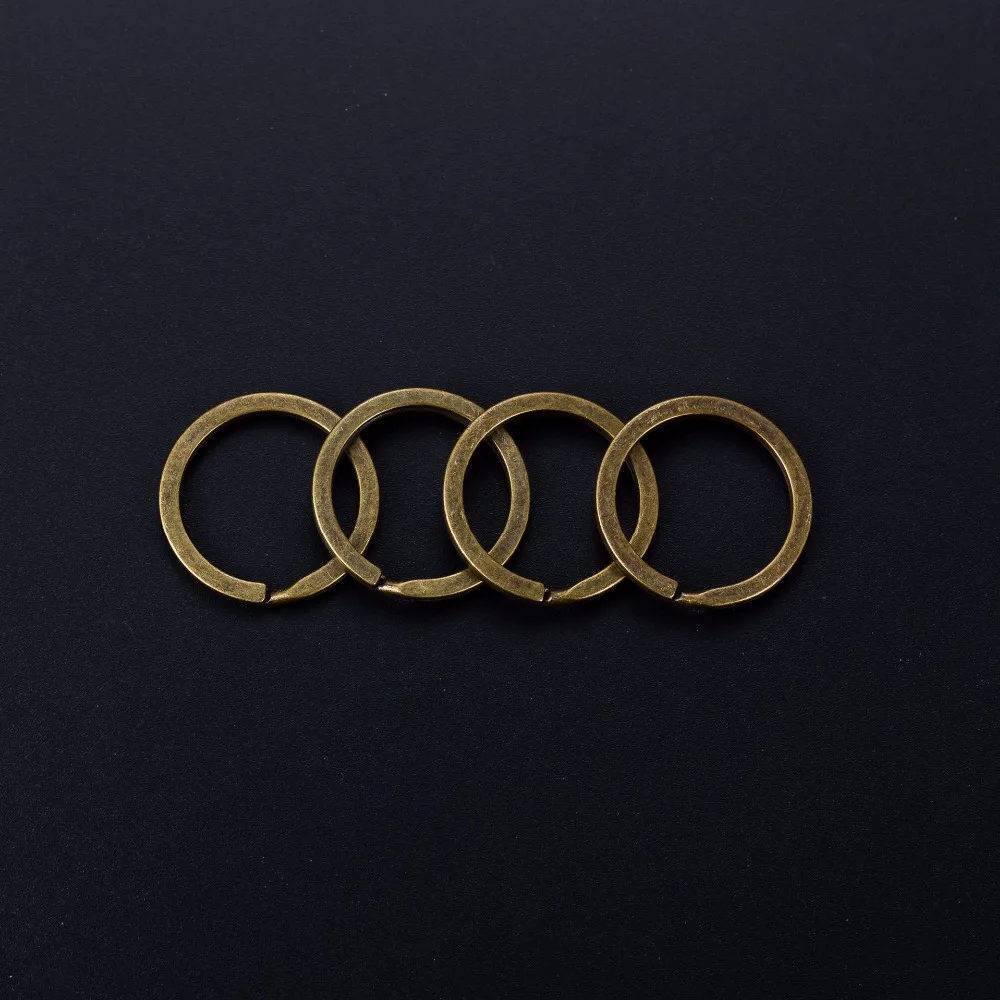 20pcs/lot Antique Bronze Key Ring 25mm Round Flat Split Keyring for DIY Keychain Making