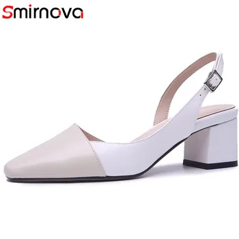 

Smirnova 2018 new arrive summer shoes woman genuine leather elegant shoes buckle high quality fashion women sandals