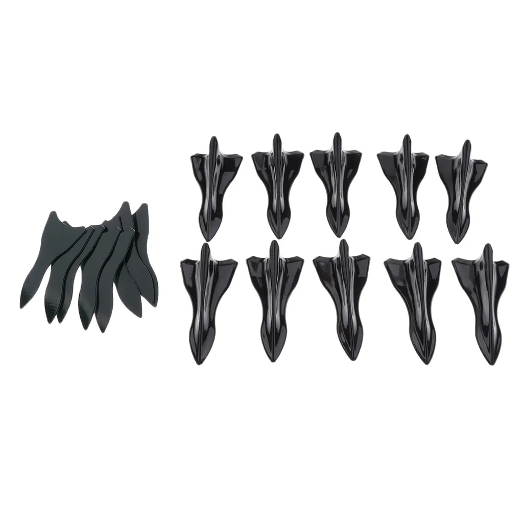 

10 Pieces Universal Car ABS Roof Air Vortex Generator Shark Fin Decorative Diffuser Spoiler Black Gray