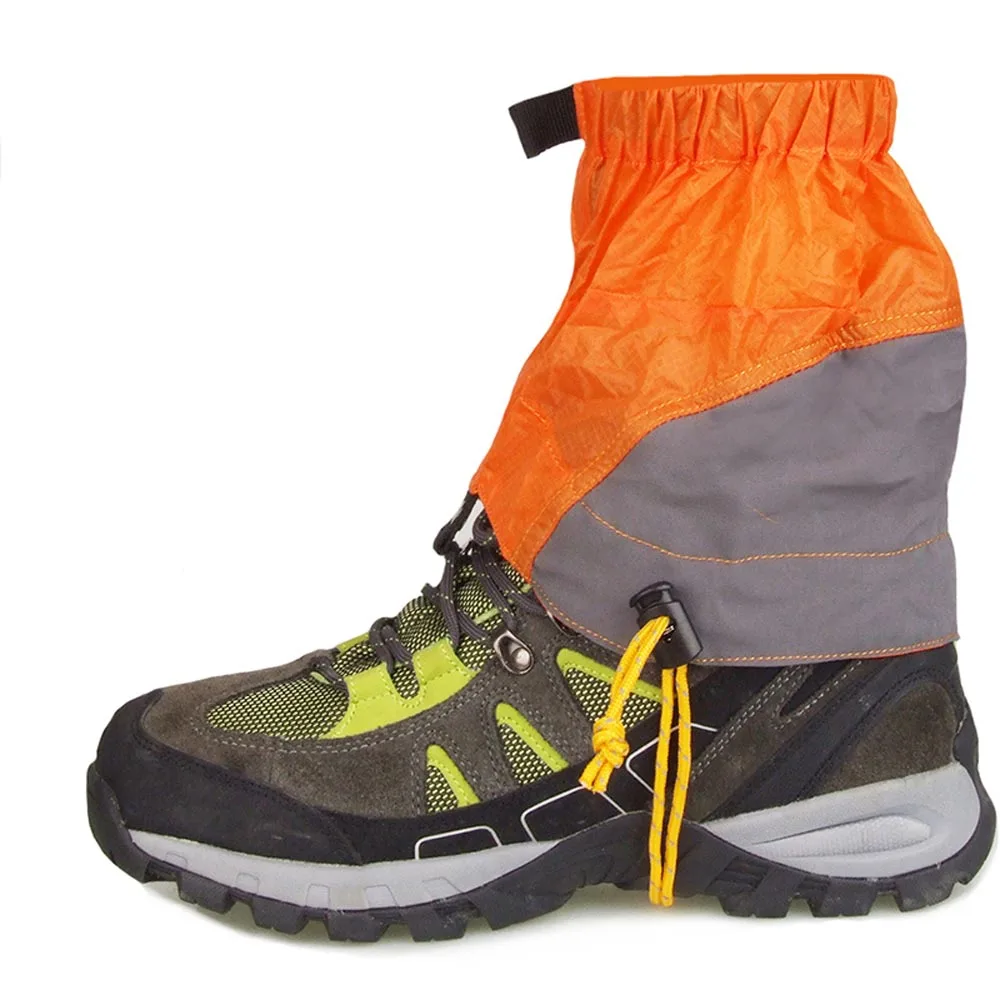Зимние гетры с силиконовым покрытием, нейлон, водонепроницаемые сверхлегкие гетры Защита ног, защита для пешего туризма, альпинизма, треккинга - Цвет: Оранжевый