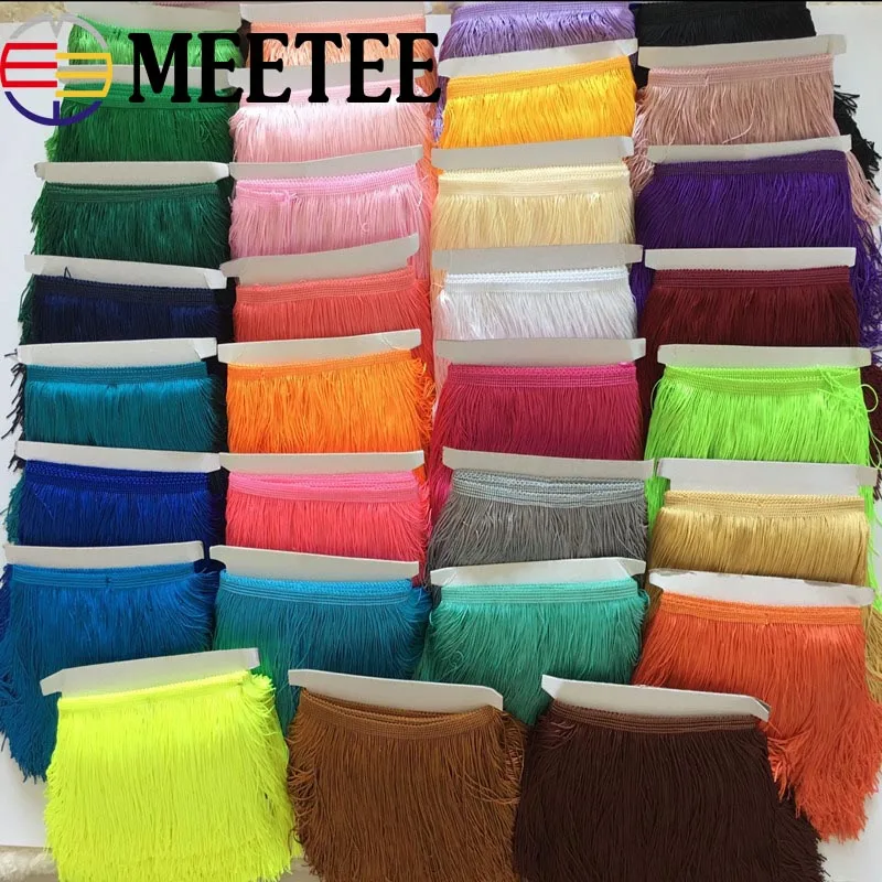 

1Pc( 9Meters) 15cm Polyester Lace Trims DIY Sewing Tassel Fringe Trimming For Latin Dress Stage Garment Curtain Accessories