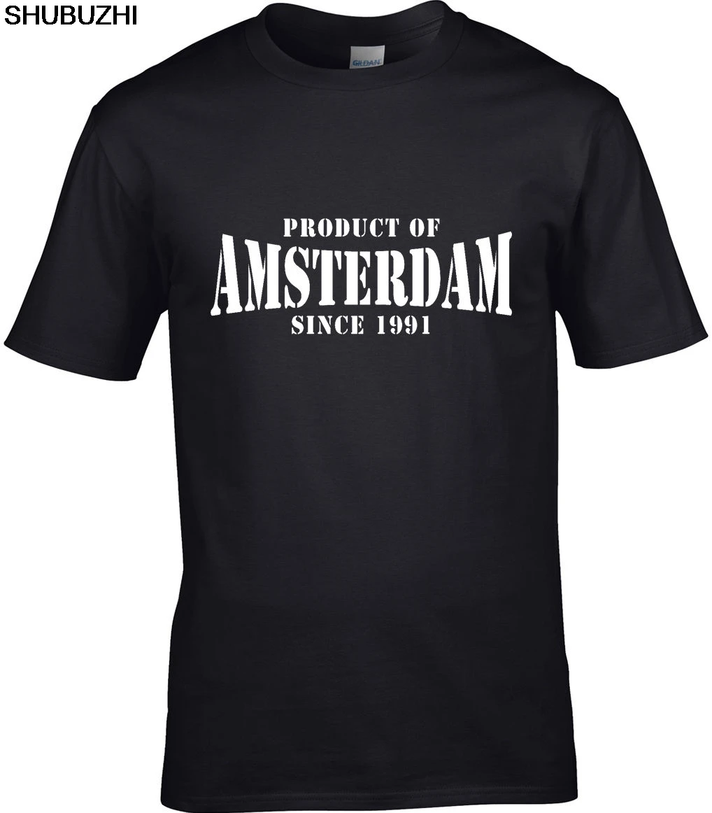 

Product Of Amsterdam Netherlands Mens T-Shirt Place Birthday Year Of Choice Free shipping t shirt Fashion Classic Unique sbz6126