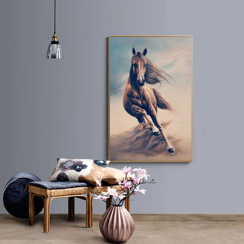 

Abstract Animal Oil Painting on Canvas Posters and Prints Wall Art Running Horse Pictures for Living Room Cuadros Decor Unframed