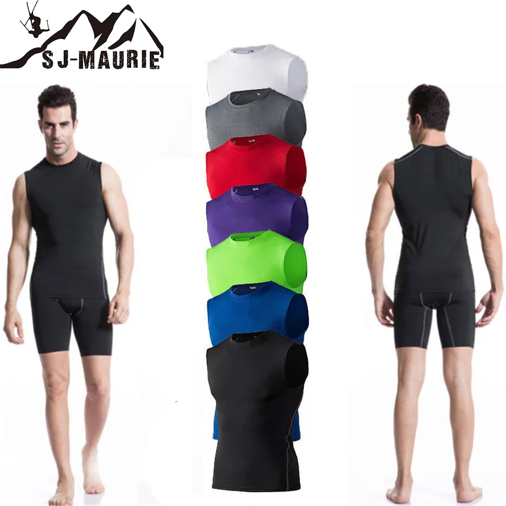 Polera De Compresion Hombre Спортивная футболка для бега мужская без рукавов компрессионная