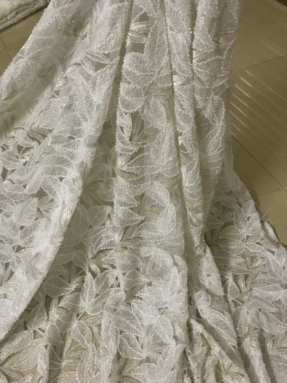 JIANXI.C-32008 красивый африканский тюль вышивка кружевная ткань с бисером для праздничного платья или свадебного платья