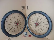 2017 700C 50mm Road bike aero matt UD full carbon fibre bicycle wheelset with Powerway R36 carbon hubs Free ship