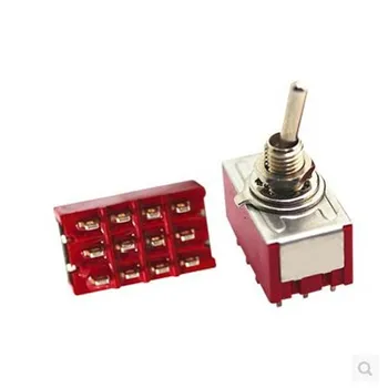 

10Pcs 12-Pin Mini Toggle Switch 4PDT ON-OFF-ON 2A250V/5A125VAC MTS-403
