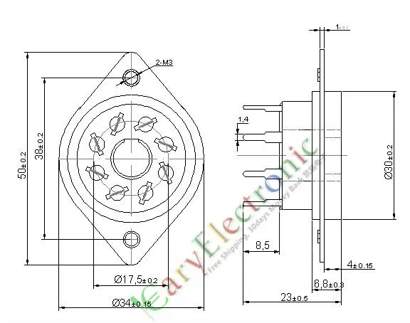 Оптовая и розничная продажа 4 шт. 8pin Belton стильная вакуумная трубка гнездо PCB