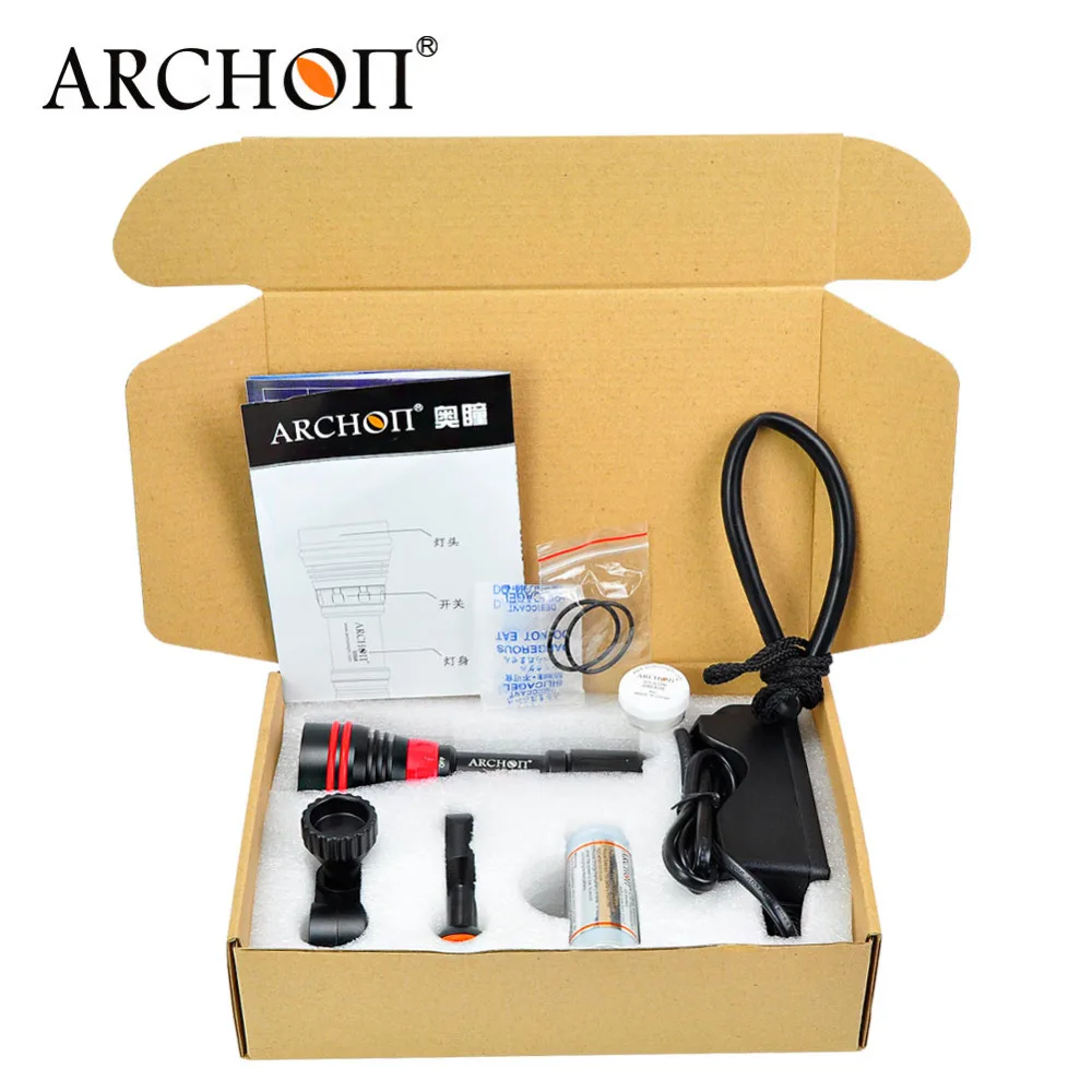 Светодиодный фонарик ARCHON D26VR W32VR для дайвинга белый красный свет видеосъемки
