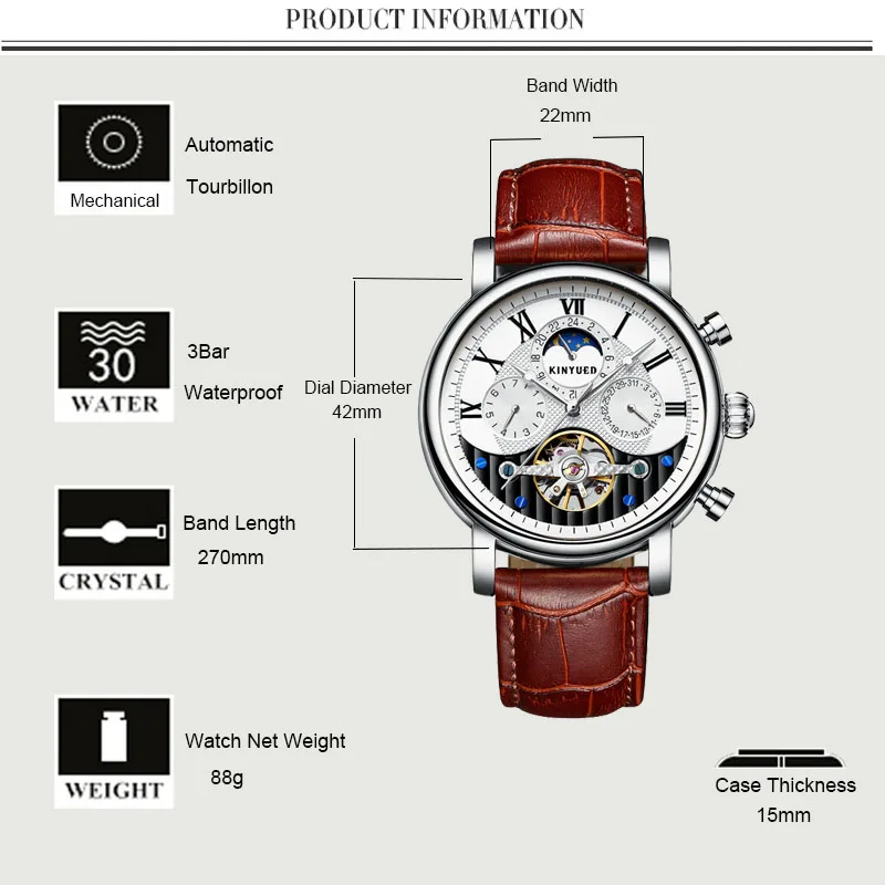KINYUED الإبداعية التلقائي الرجال الساعات 2019 الفاخرة العلامة التجارية القمر المرحلة الرجال الميكانيكية ووتش الهيكل العظمي روز الذهب Horloges mannen KINYUED الإبداعية التلقائي الرجال الساعات 2019 الفاخرة العلامة التجارية القمر المرحلة الرجال الميكانيكية ووتش الهيكل العظمي روز الذهب Horloges mannen