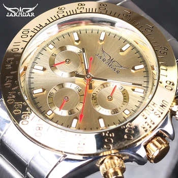 

JARAGAR Man Mechanical Watch Automatic Self Wind Male Wristwatch Stainless Steel Strap 2018 Hot Fashion Gift Free Shipping