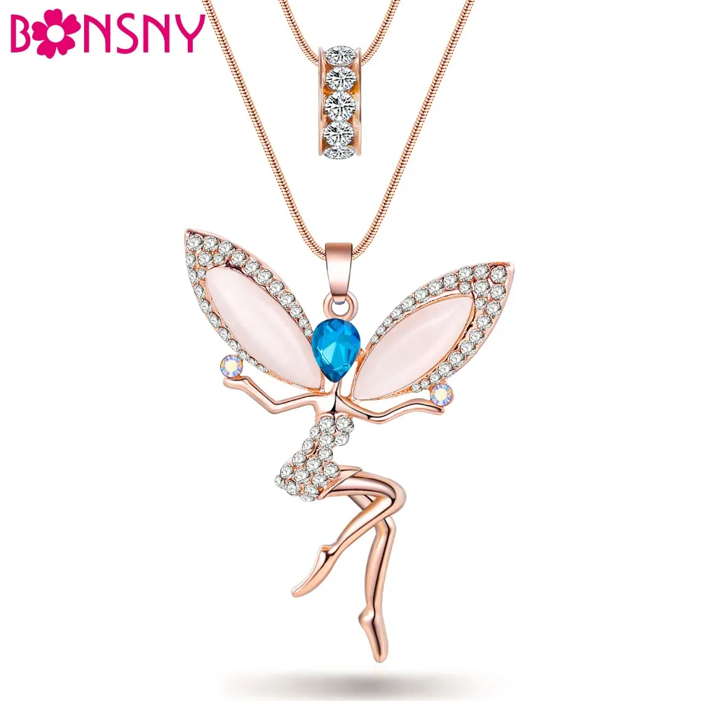Сказочное ожерелье Bonsny Angel Опаловая подвеска Кристалл кошачий глаз цепь новый