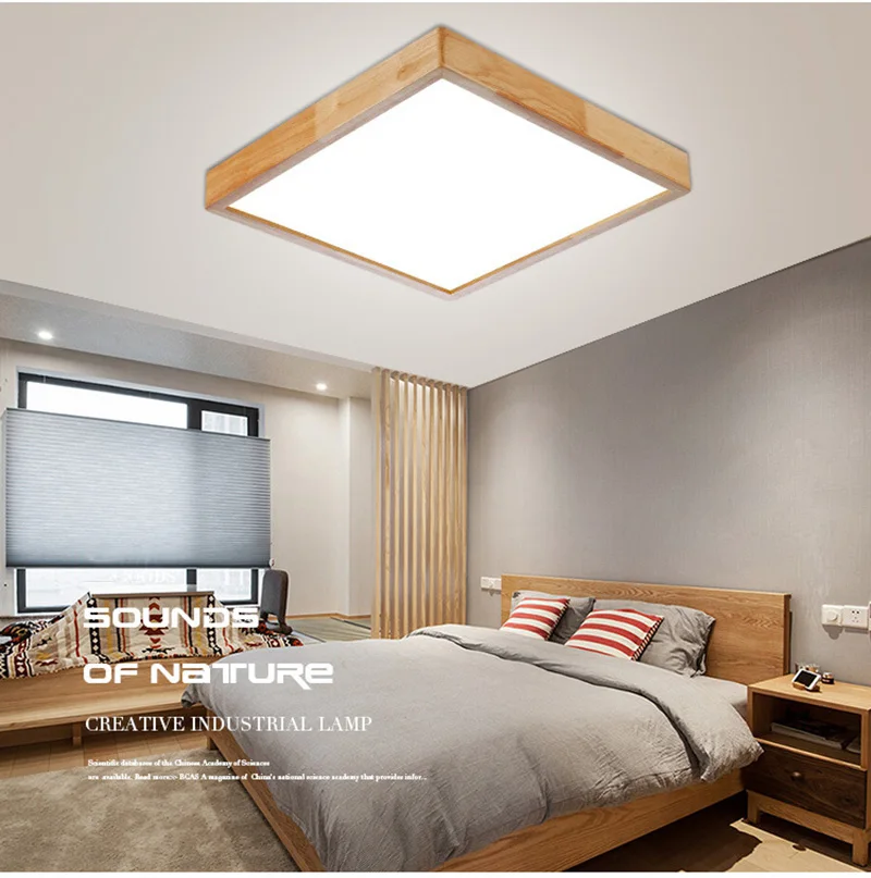 Simple Wooden Ceiling Lights Japan Style Warm Bedroom Living Room Cafe Home Lighting Ceiling Lighting Solid Wood Ceiling Lamp 220V (6)