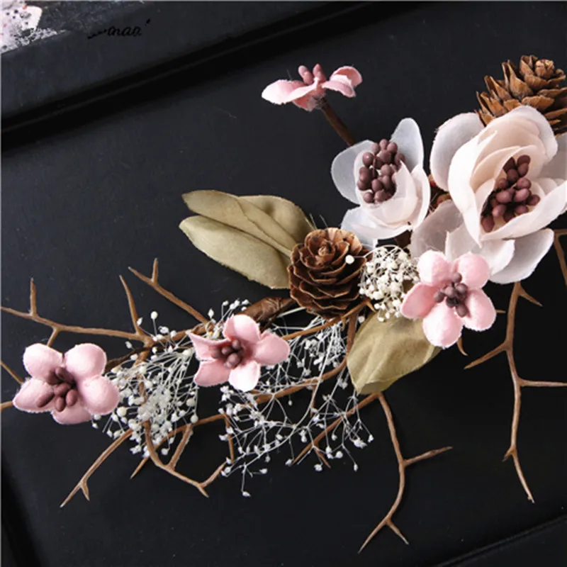 Япония и Южная в Корейском стиле невесты головной убор Сен женский розовый шелковая пряжа цветок аксессуары для волос филиал 0411-11