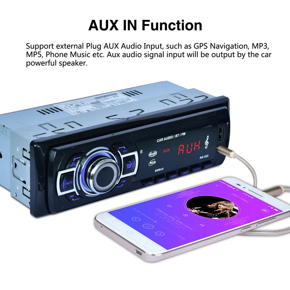 Bluetooth автомобильный аудио стерео FM DVD CD MP3 плеер приемник USB SD AUX вход PK-523 автомобильный комплект классический автомобильный стерео аудио