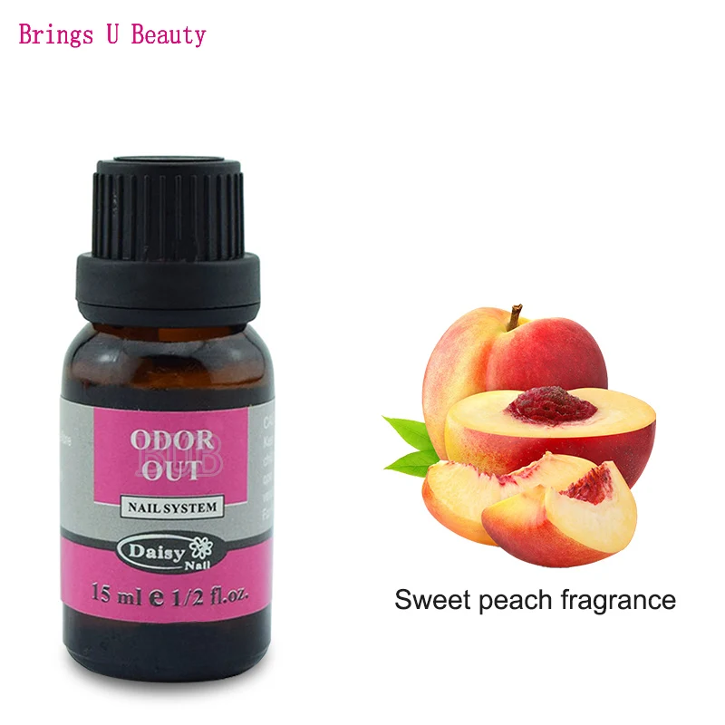 Nail Art Peach Fragrance Odorizer Acrylic Liquid ODOR OUT Odor Removal with Dropper Tube Design