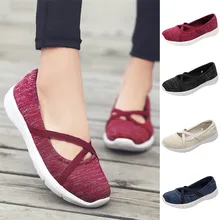 Новинка года; женские модные однотонные дышащие Лоферы без застежки; мягкая прогулочная обувь на плоской подошве для отдыха; Прямая поставка; Zapatos casuales