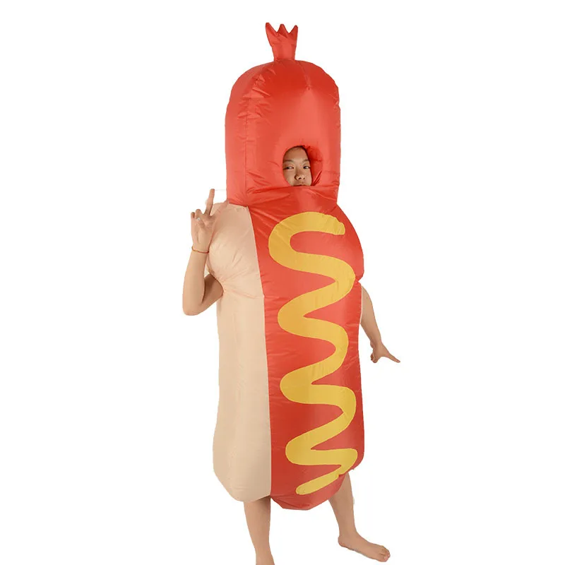 HOT DOG HOTDOG MASCOT COSTUME Adult Inflatable Hot Dog Fancy Dress
