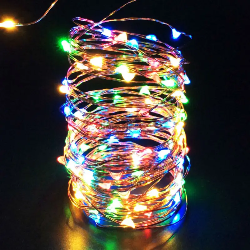 1 м 10 светодиодная гирлянда USB на батарейках Cooper Wire Fairy Рождественские огни