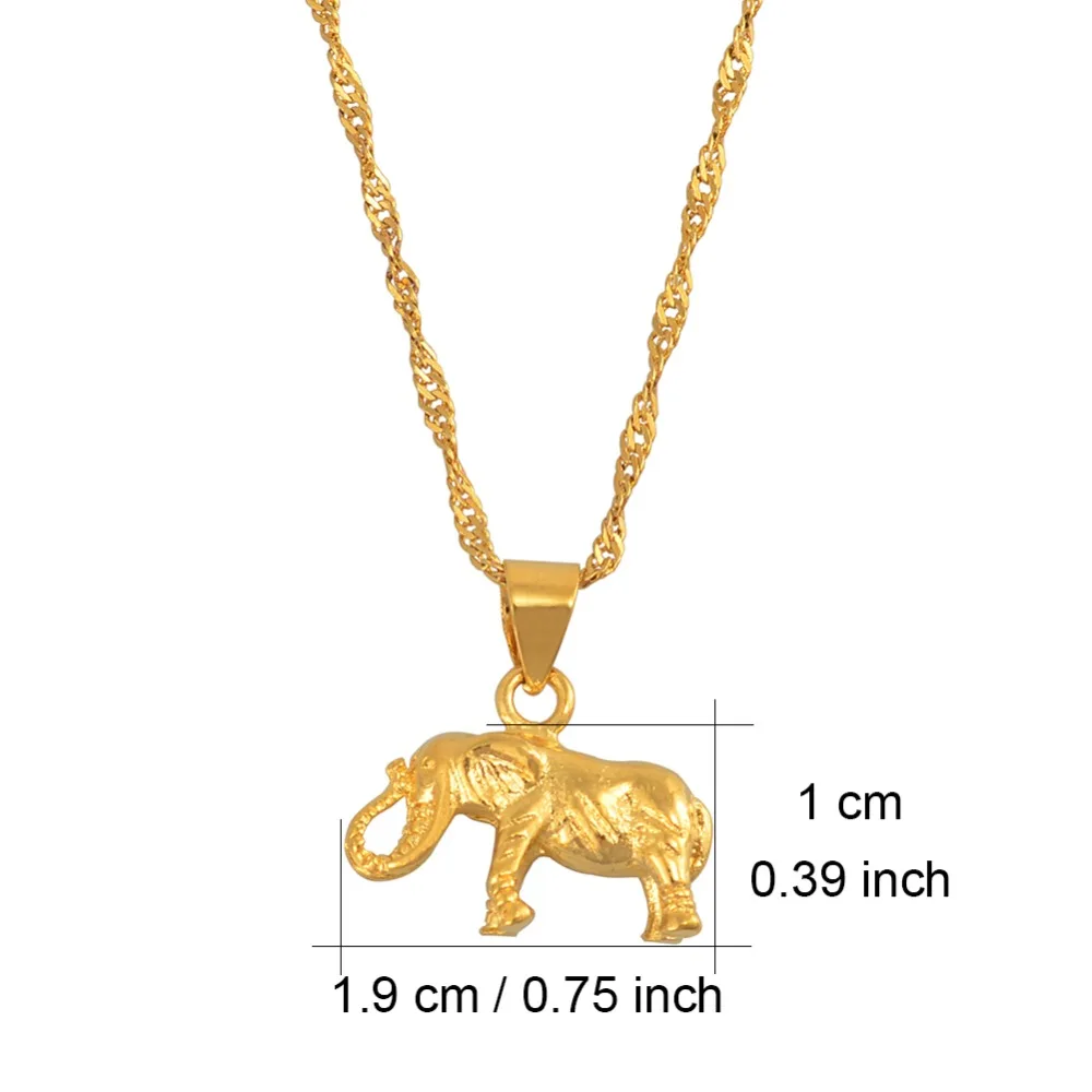 Anniyo Маленький слон кулон и цепи ожерелья для женщин девочек, золотой цвет Шарм животных Ювелирные изделия Подарки#003009