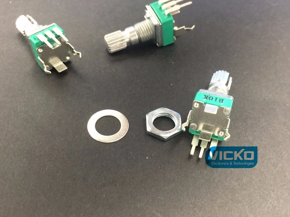 Precision adjustable potentiometer R09 RK09 B10K B50K B100K 15MM R09 RK097N vertical curved foot single B10K-15 rachis switch