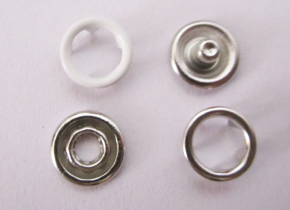 free fee 8.2mm 200pcs White metal snap button prong snap fastener Ring