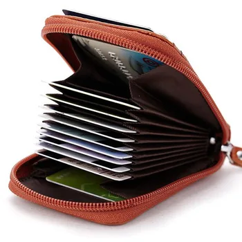 

2019 NEW Genuine Leather Credit Card Holders Organ Female Card Holder Wallet Women Business Cardholder Organizer Men Purse H130