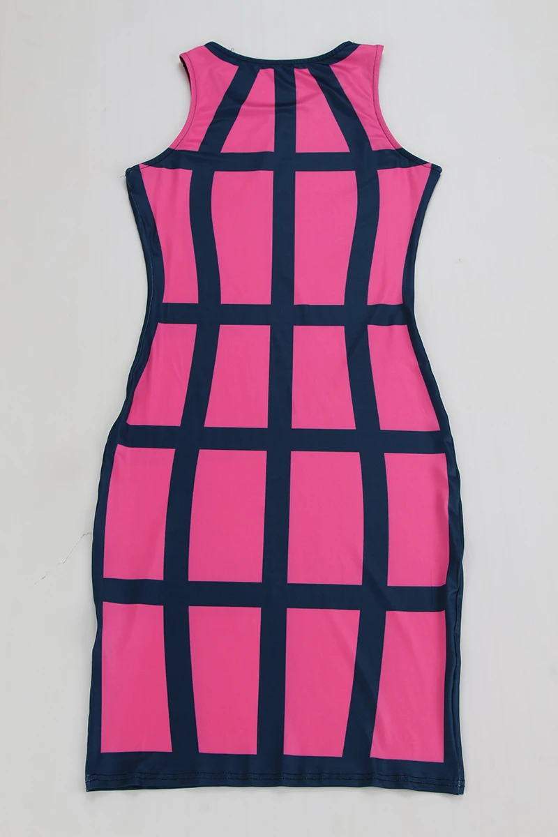 Kostlich Summer Dress New Fashion Women O-Neck Sleeveless Plaid Sexy Bodycon Mini Dress Plus Size Party Night Club Wear Vestidos (24)