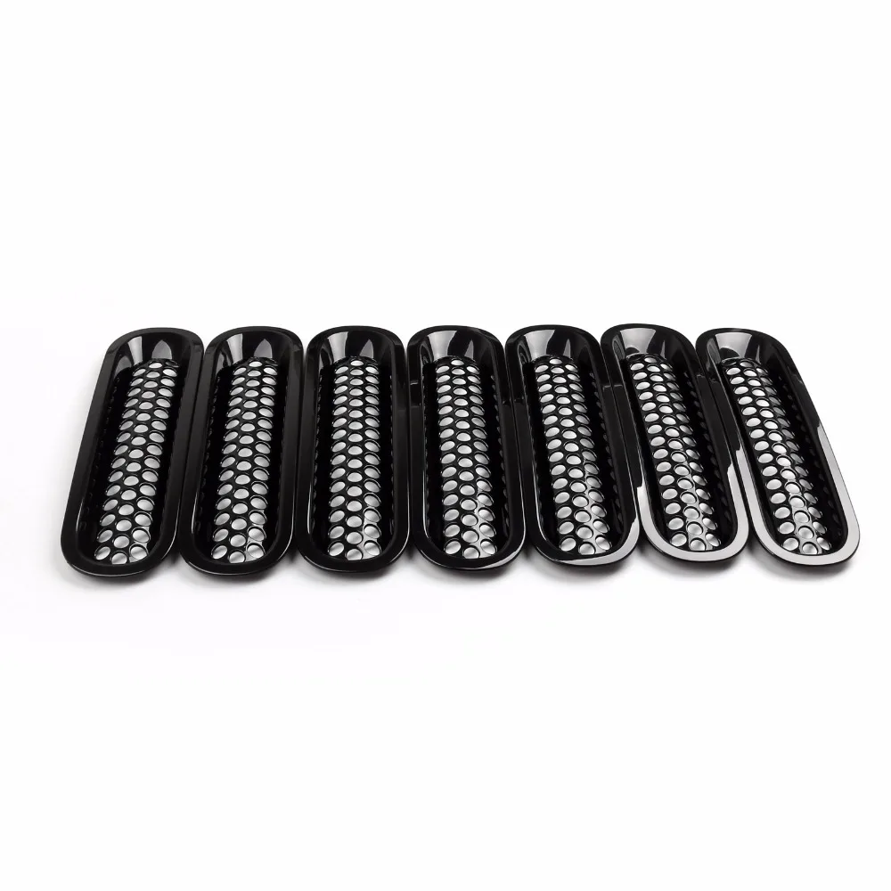

Areyourshop Car Front Grill Mesh Grille Insert Guard Cover for Jeep Wrangler JK 2007-2016 7Pcs Car-Styling Cover Grill