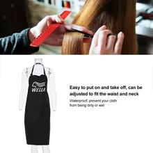 Черный Парикмахер Фартук профессиональный салон парикмахерских резки Парикмахерская накидка Регулируемый с карманами