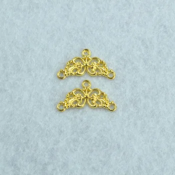 

100pcs metal charms gold plated flower Connector pendants jewelry findings fit Necklaces and bracelets making Z142121