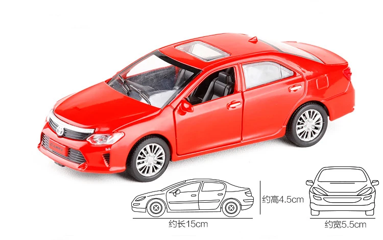 Новинка 1:32 Масштаб TOYOTA CAMRY металлический сплав литая под давлением модель автомобиля Миниатюрная модель с вытягивающимся назад звуковым светом модель для детей автомобильные игрушки