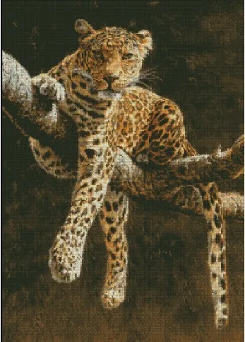 CS-1136 cross stitch kit leopard panther animal.jpg