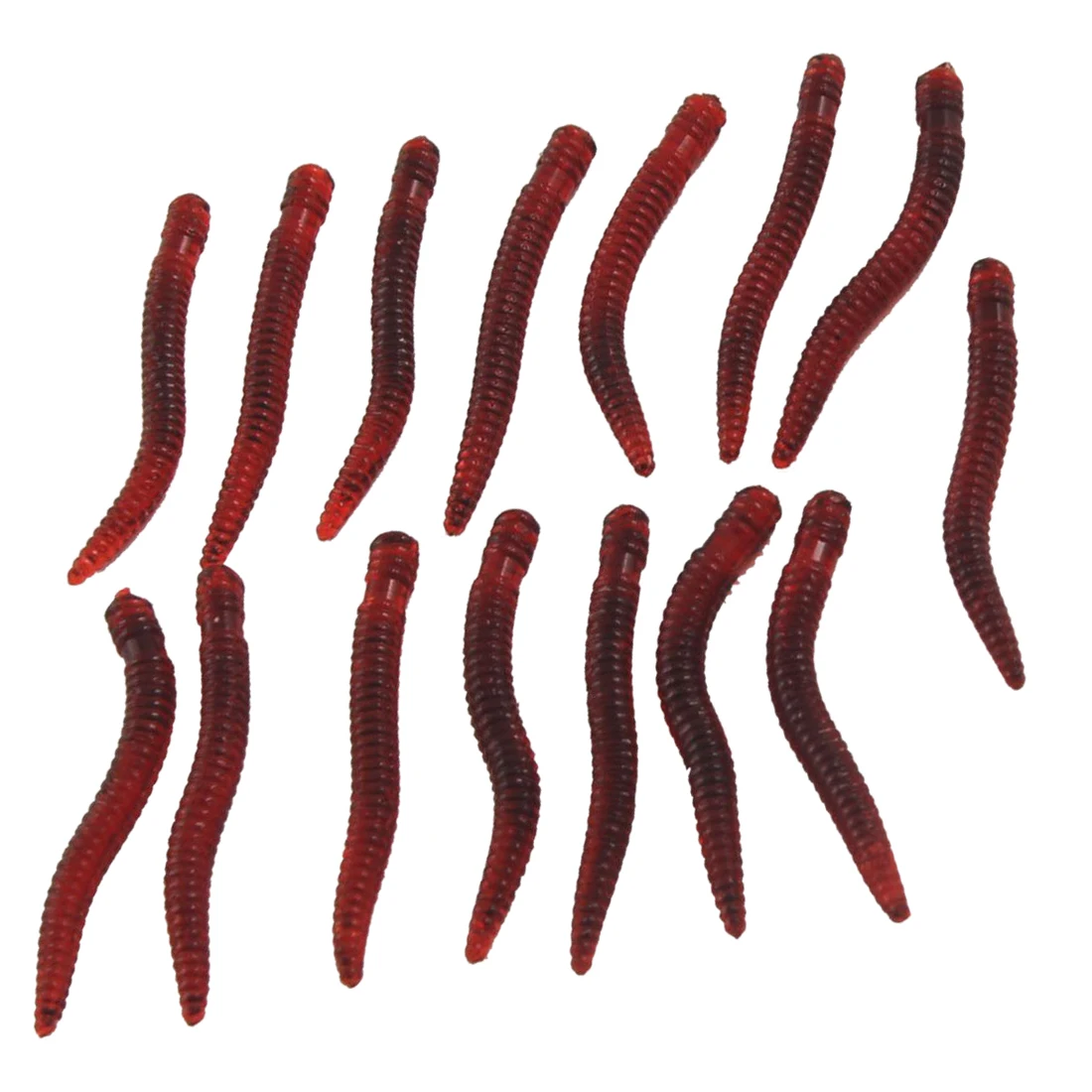 

3 Pcs of (15 Pcs Crimson Silicone Soft Earthworm Fish Fishing Worm Bait)