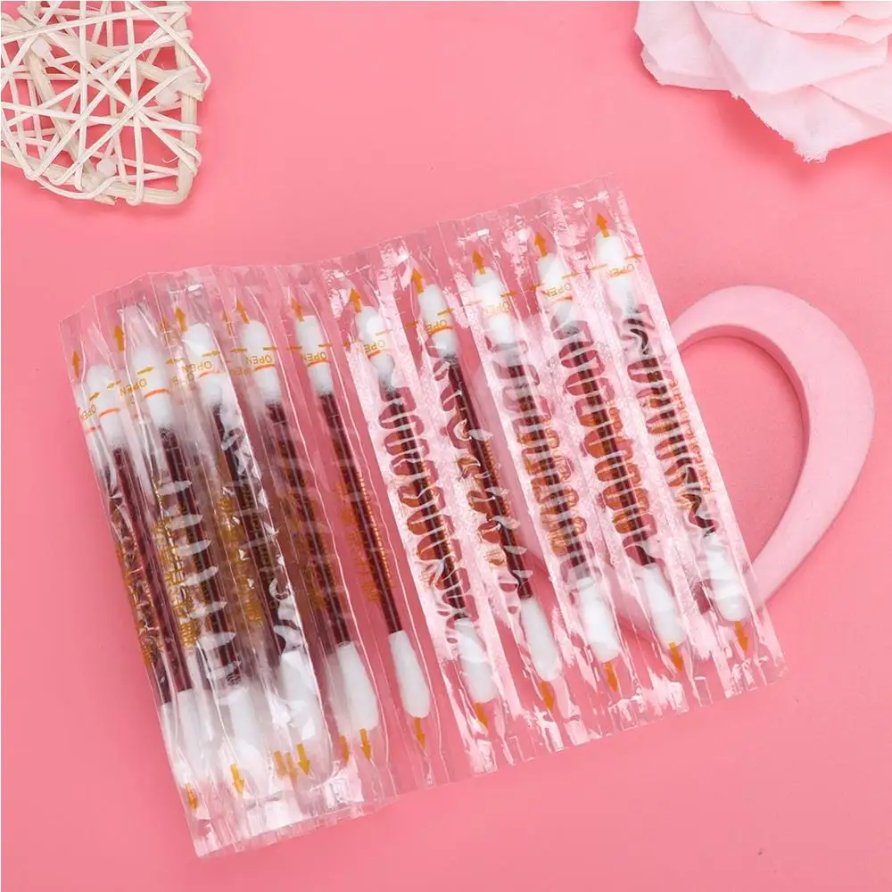 

24PCS Disposable Medical Iodine Cotton Stick Swab Home Disinfection Emergency Double Head Wood Buds Tips Nose Ears Cleaning