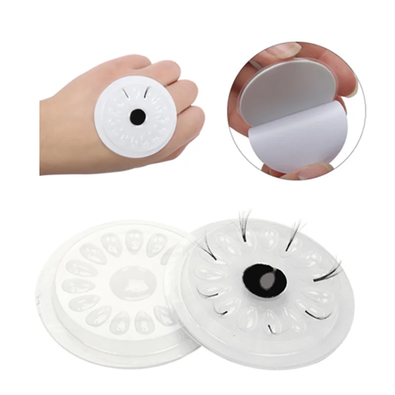 

Flower shape Glue Gasket Plastic Glue Pad For Eyelash Extension Transparent Glue Holder Eyelashes Adhesive Pallet