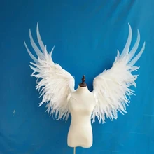 Белые ангельские крылья из перьев для взрослых модель подиума шоу нижнее белье шоу съемки реквизит фестиваль вечерние крыло для Хэллоуина детский день