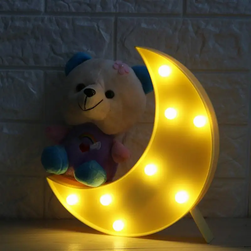 8 LEDs Crescent Moon Shaped Marquee Sign Light LED Lamp Night Light