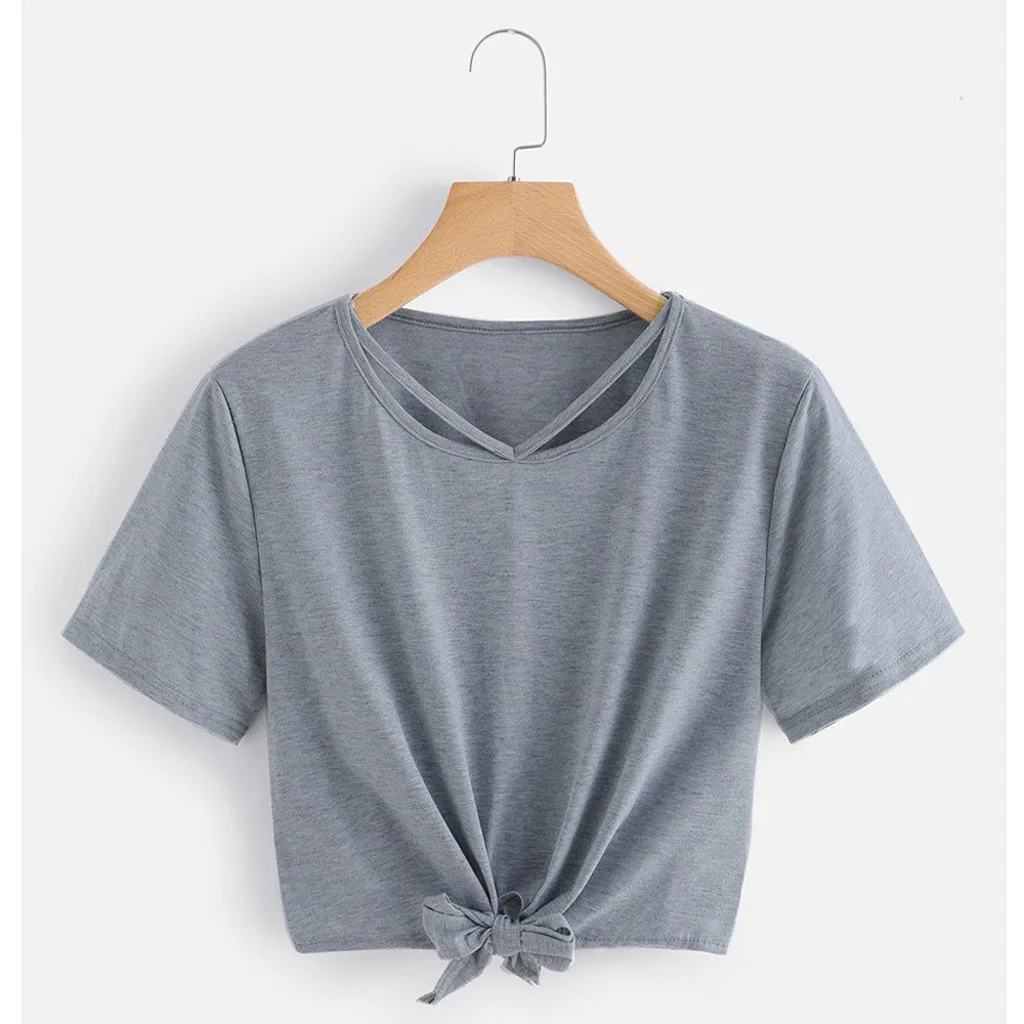 

Plus Size Bandage Summer 2019 T Shirt Women Short Sleeve Fashion Simple Streetwear Casual Korean Style Tshirt Women camisetas mu