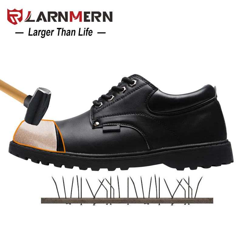 

LARNMERN Steel Toe Cap Work Safety Men Shoes Anti-Puncture Leather Casual Breathable Outdoor Combat Ankle Boots Safety Footwear