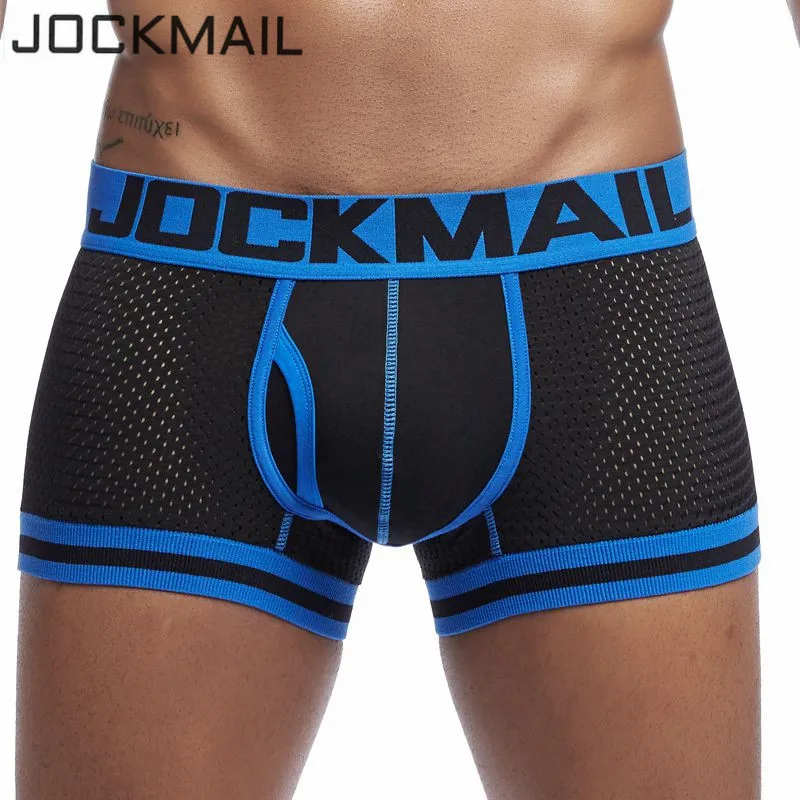 JOCKMAIL, фирменное Мужское нижнее белье, боксеры, новые сетчатые трусы-боксеры, шорты, мужские трусы, трусы под брюки, Cueca, хлопковые мужские трусы