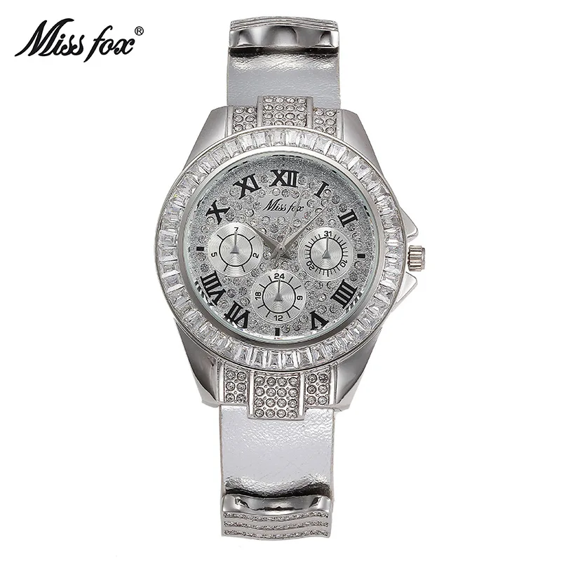 Miss Fox модные наручные часы женские Топ бренд известные кварцевые часы женские часы Relogio Feminino Montre Femme - Цвет: Серебристый