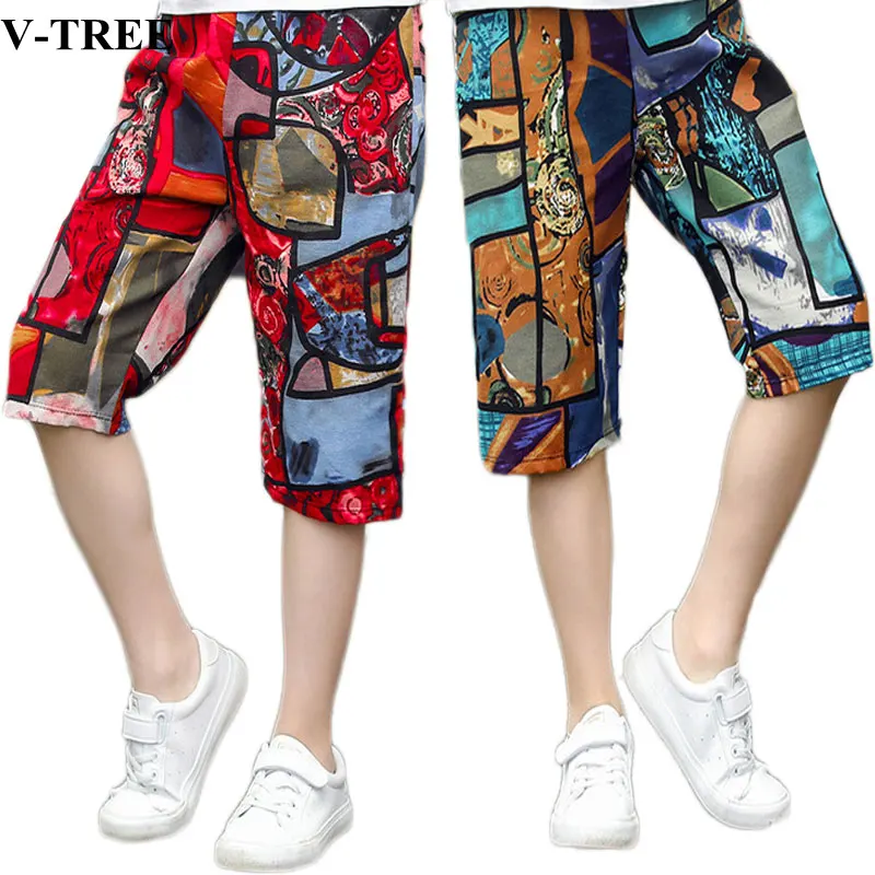 

Children's Pants Cotton trousers For Boys Summer Girls Casual Pants 3-12years Teenager Capris Baby Beach clothing Sports Panties