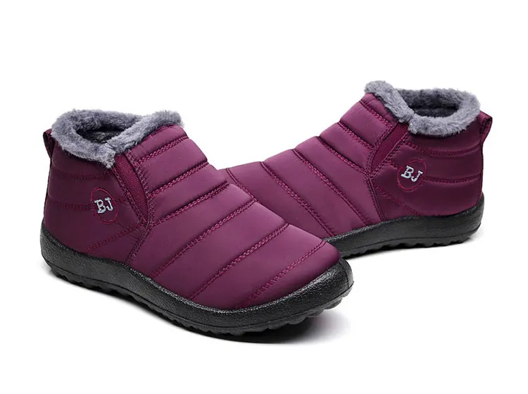 Женская обувь женские зимние ботинки г. Теплые меховые однотонные женские зимние ботинки без шнуровки повседневная обувь женские ботильоны zapatos de mujer