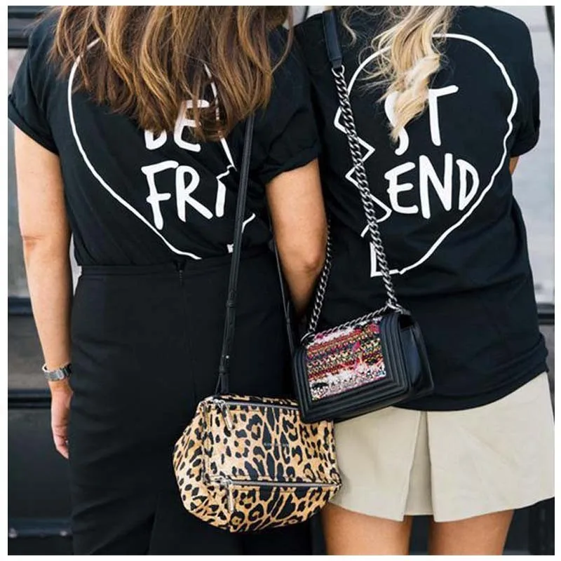 2018 Harajuku de mejores amigos Camisetas De Bff camiseta de las niñas y las mujeres hermanas Tops Tee camiseta Mujer Camisetas Mujer 2018 Harajuku de mejores amigos Camisetas De Bff camiseta de las niñas y las mujeres hermanas Tops Tee camiseta Mujer Camisetas Mujer